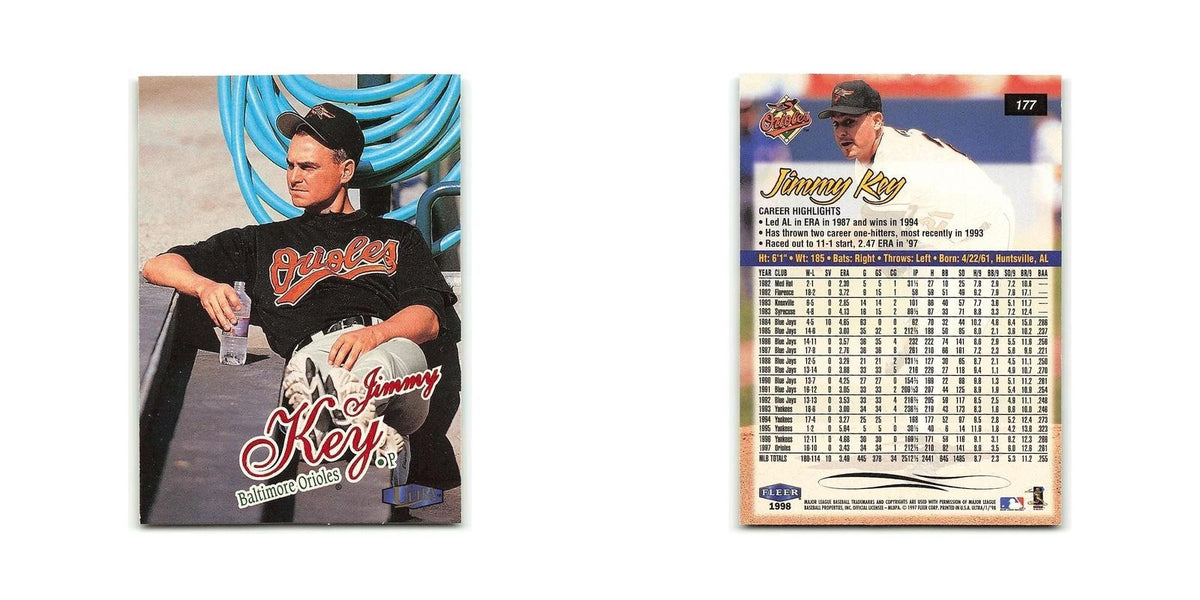 Jimmy Key 1998 Fleer Ultra #177 Baltimore Orioles Baseball Card NM