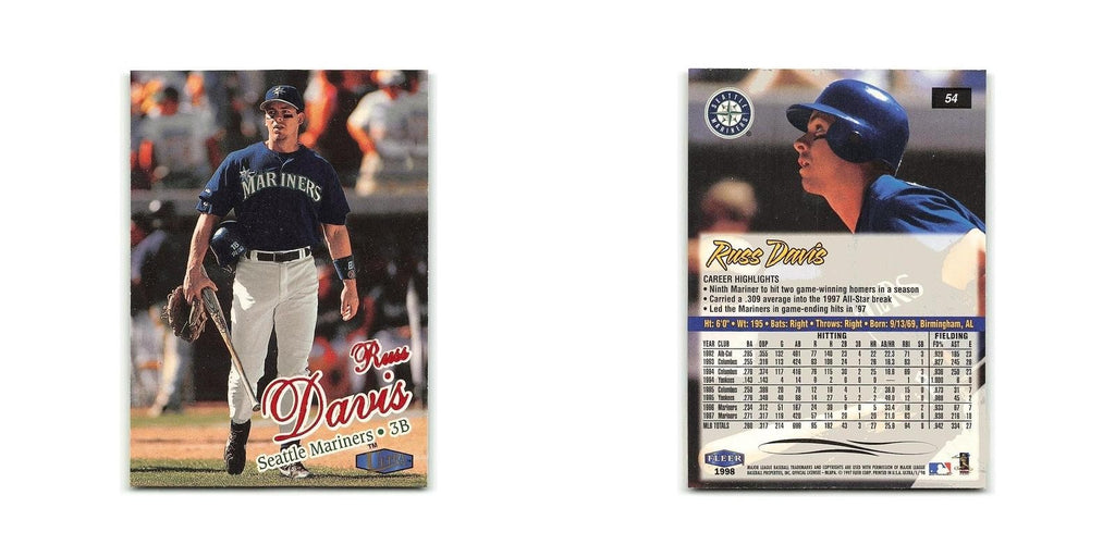 Russ Davis 1998 Fleer Ultra #54 Seattle Mariners Baseball Card NM