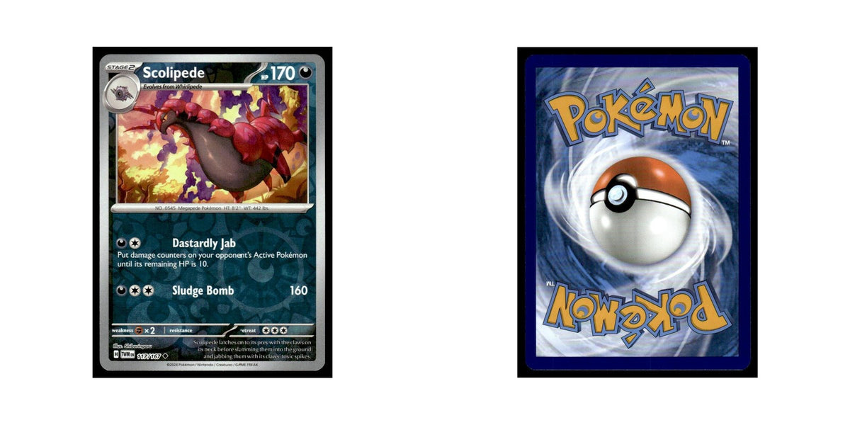 Scolipede 2024 Scarlet Violet Twilight Masquerade #117 Uncommon Pokemon Card NM