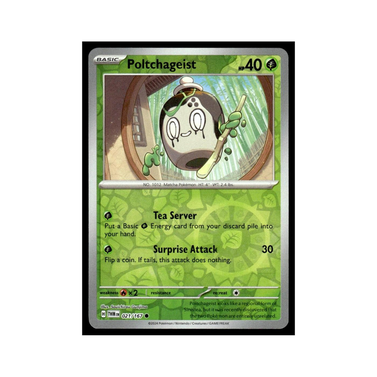 Poltchageist 2024 Scarlet Violet Twilight Masquerade #21 Common Pokemon Card NM