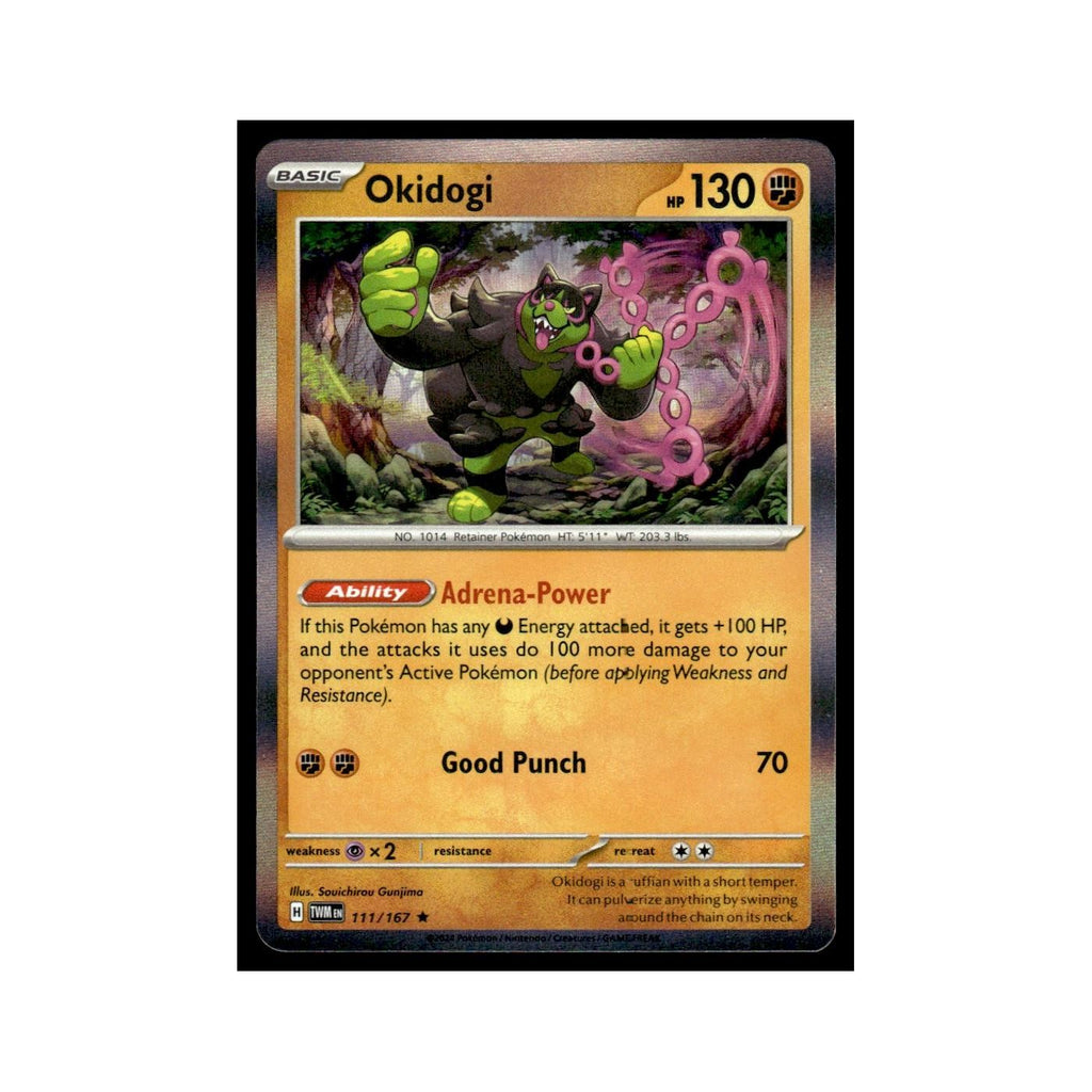 Okidogi 2024 Scarlet Violet Twilight Masquerade #111 Rare Pokemon Card NM