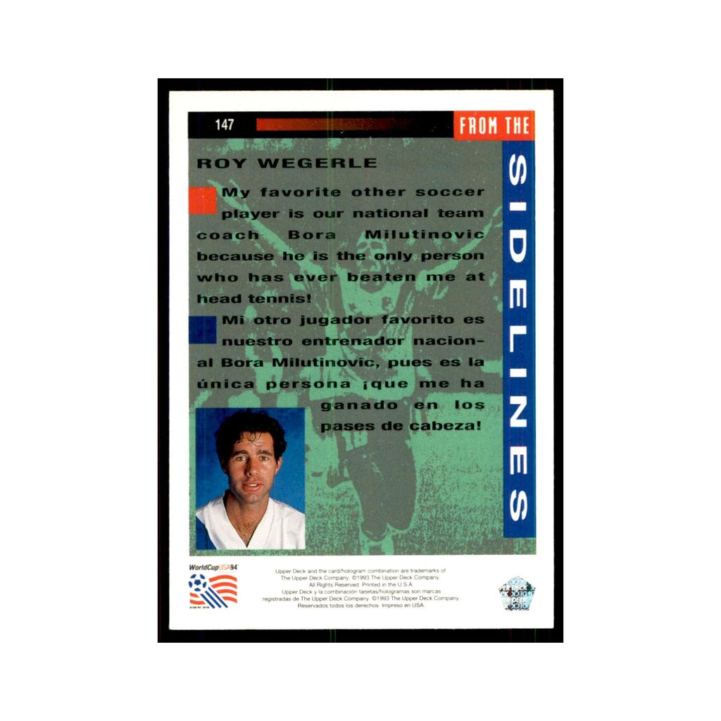 1993 Upper Deck Roy Wegerle Soccer Cards #147