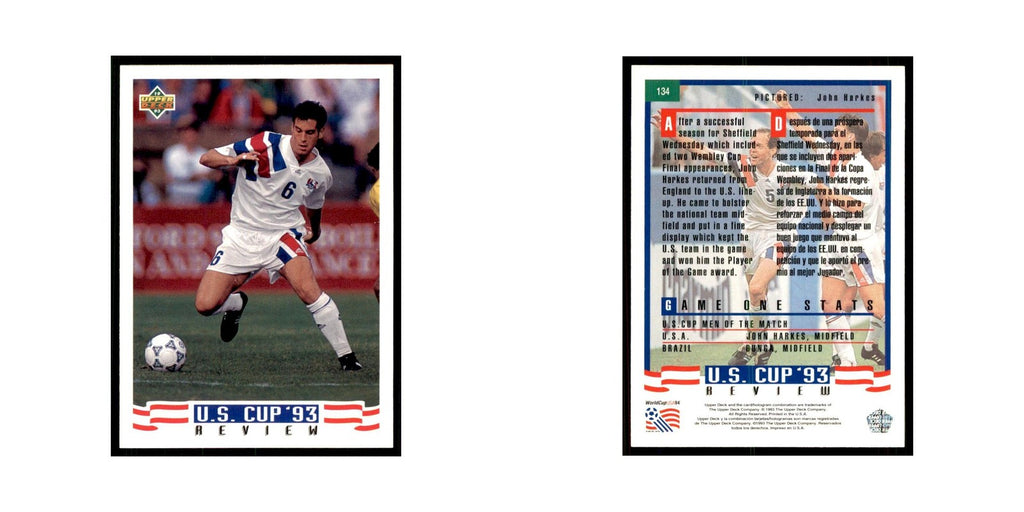 1993 Upper Deck John Harkes Soccer Cards #134