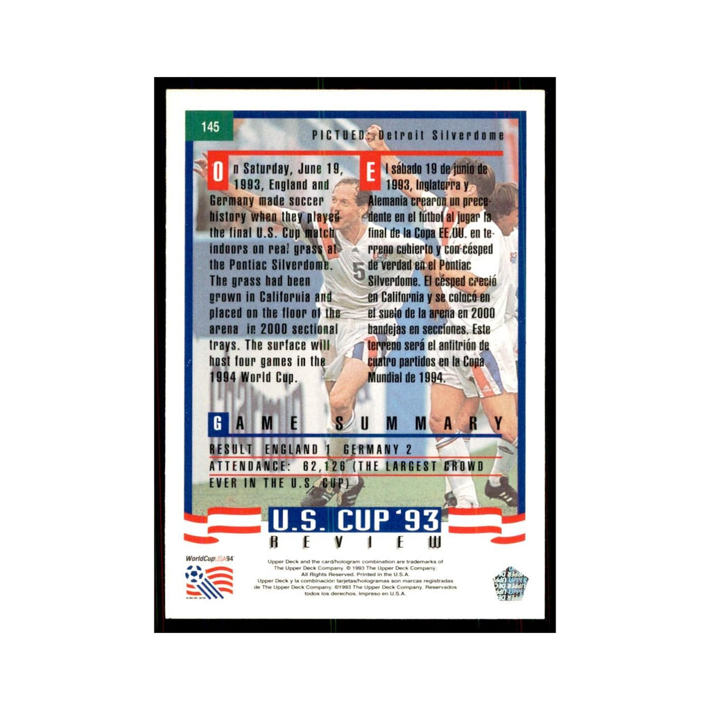 1993 Upper Deck Detroil Silverdome Soccer Cards #145