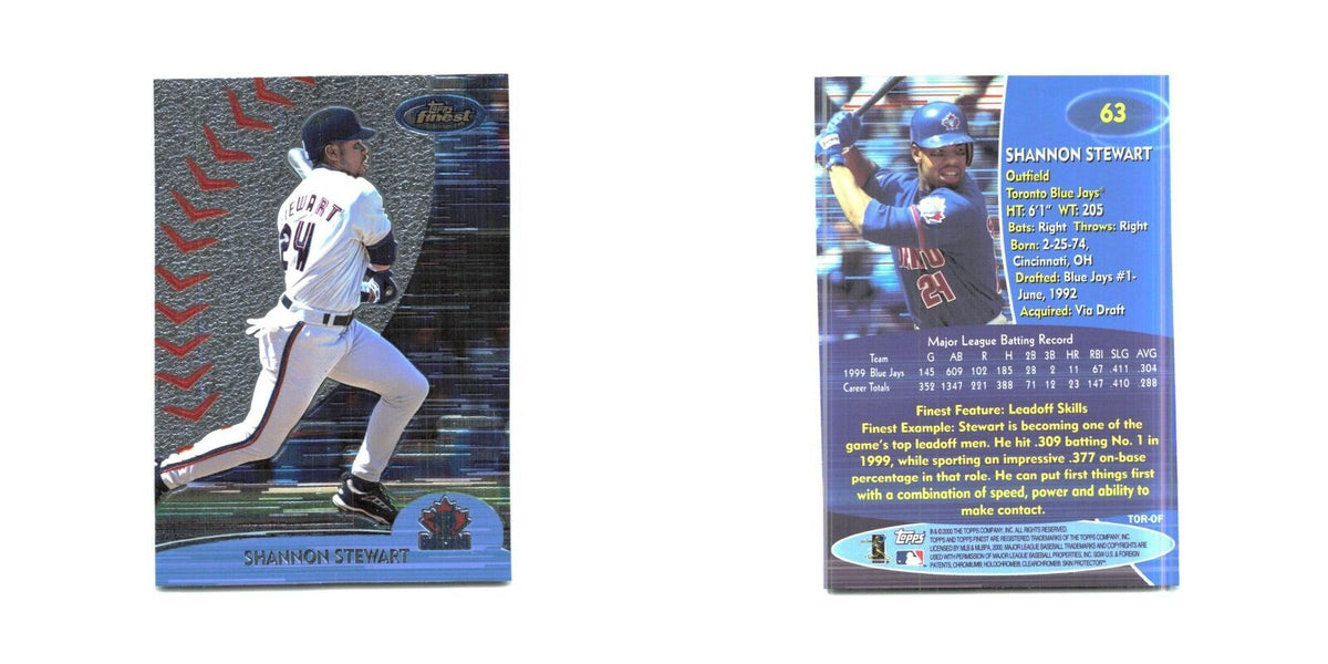 2000 Finest Shannon Stewart Blue Jays #63