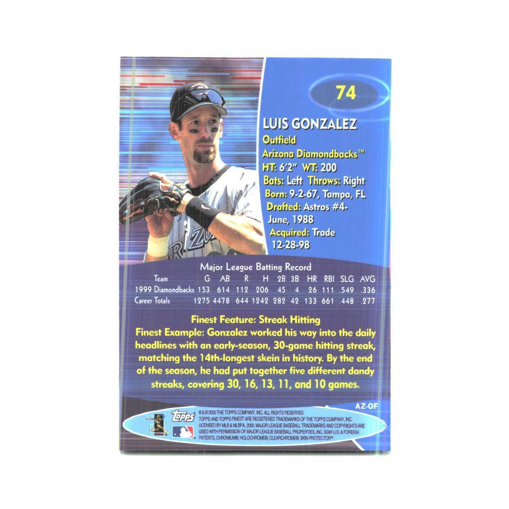2000 Finest Luis Gonzalez Diamondbacks #74