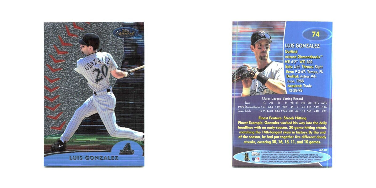 2000 Finest Luis Gonzalez Diamondbacks #74