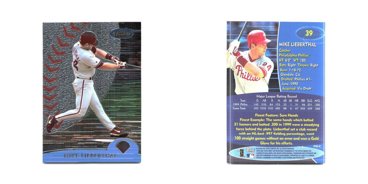 2000 Finest Mike Lieberthal Phillies #39