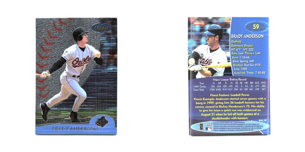 2000 Finest Brady Anderson Orioles #59