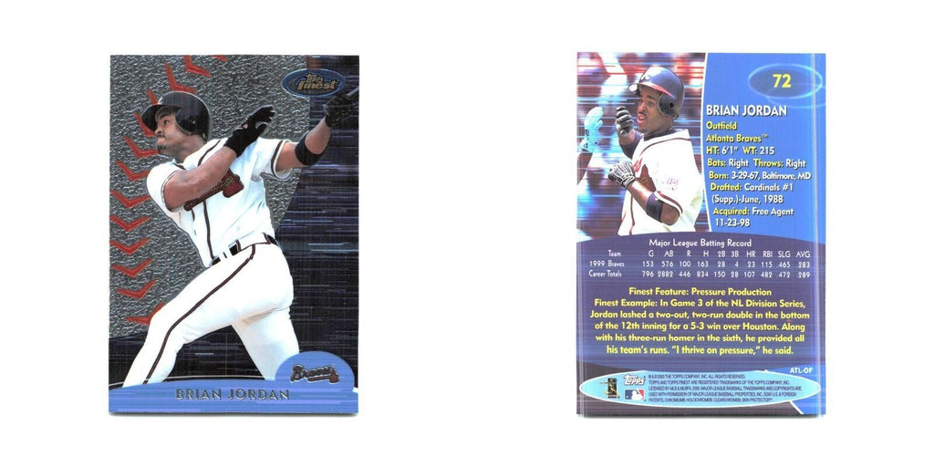 2000 Finest Brian Jordan Braves #72