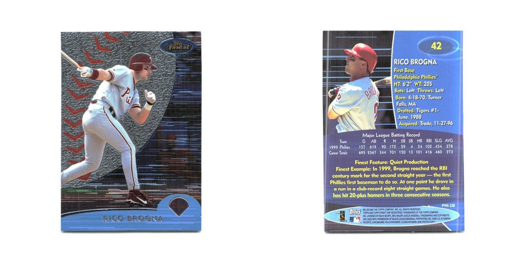 2000 Finest Rico Brogna Phillies #42