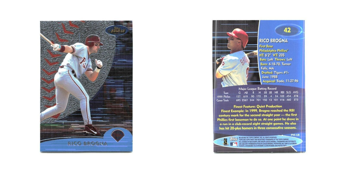2000 Finest Rico Brogna Phillies #42