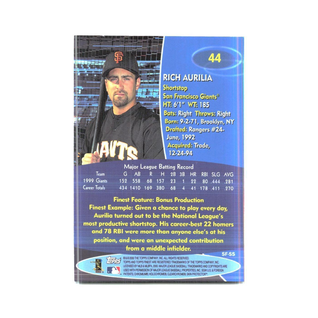 2000 Finest Rich Aurilia Giants #44