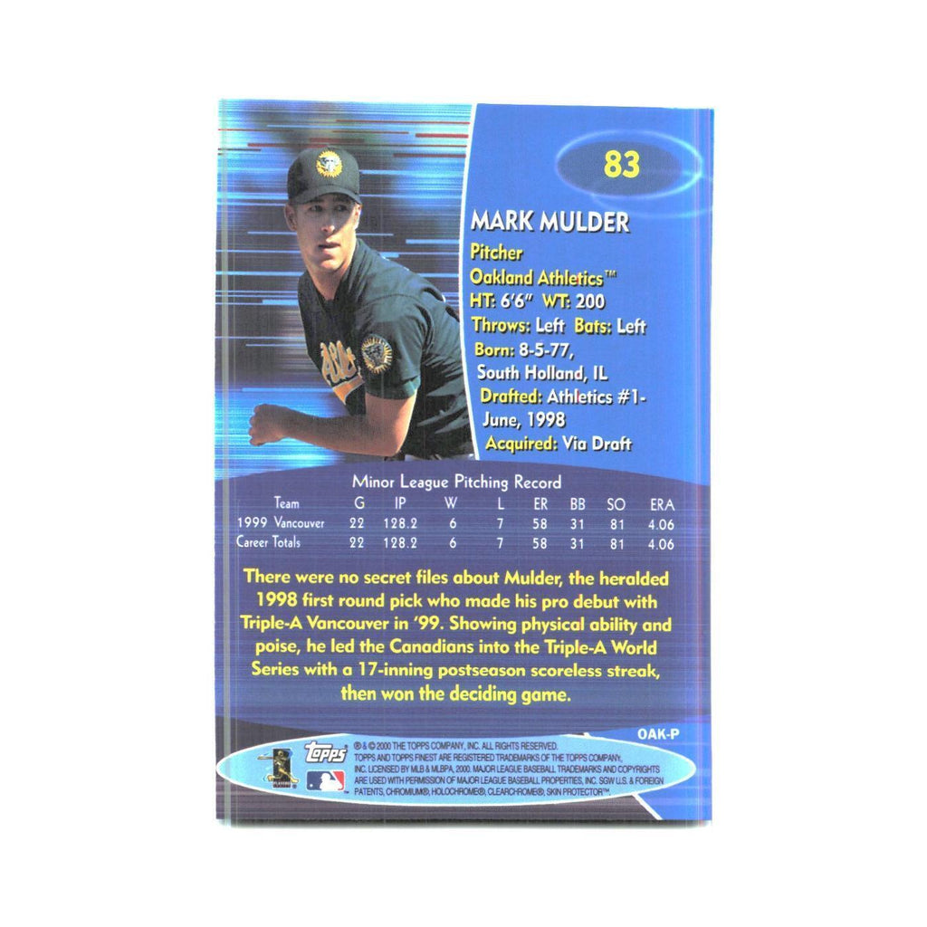 2000 Finest Mark Mulder Athletics #83