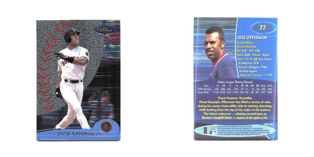 2000 Finest Jose Offerman Red Sox #77