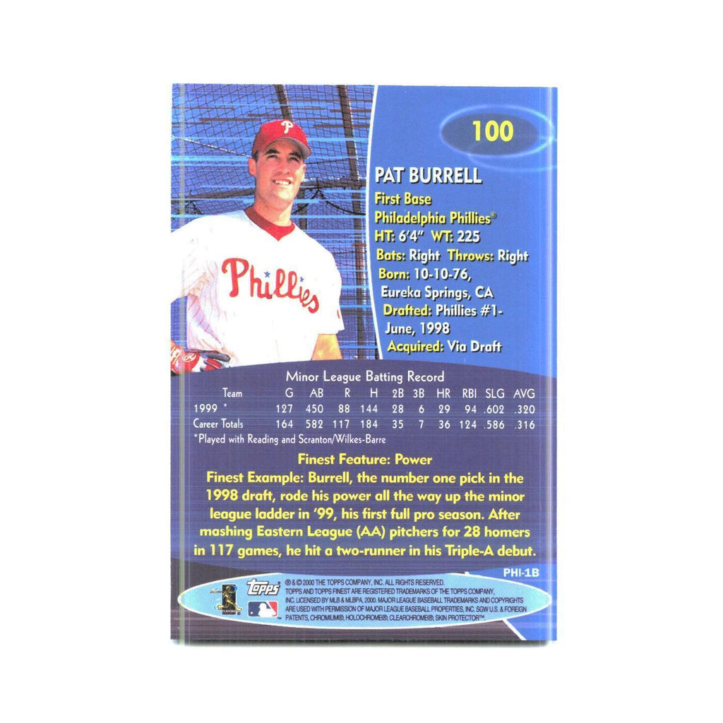 2000 Finest Pat Burrell Phillies #100
