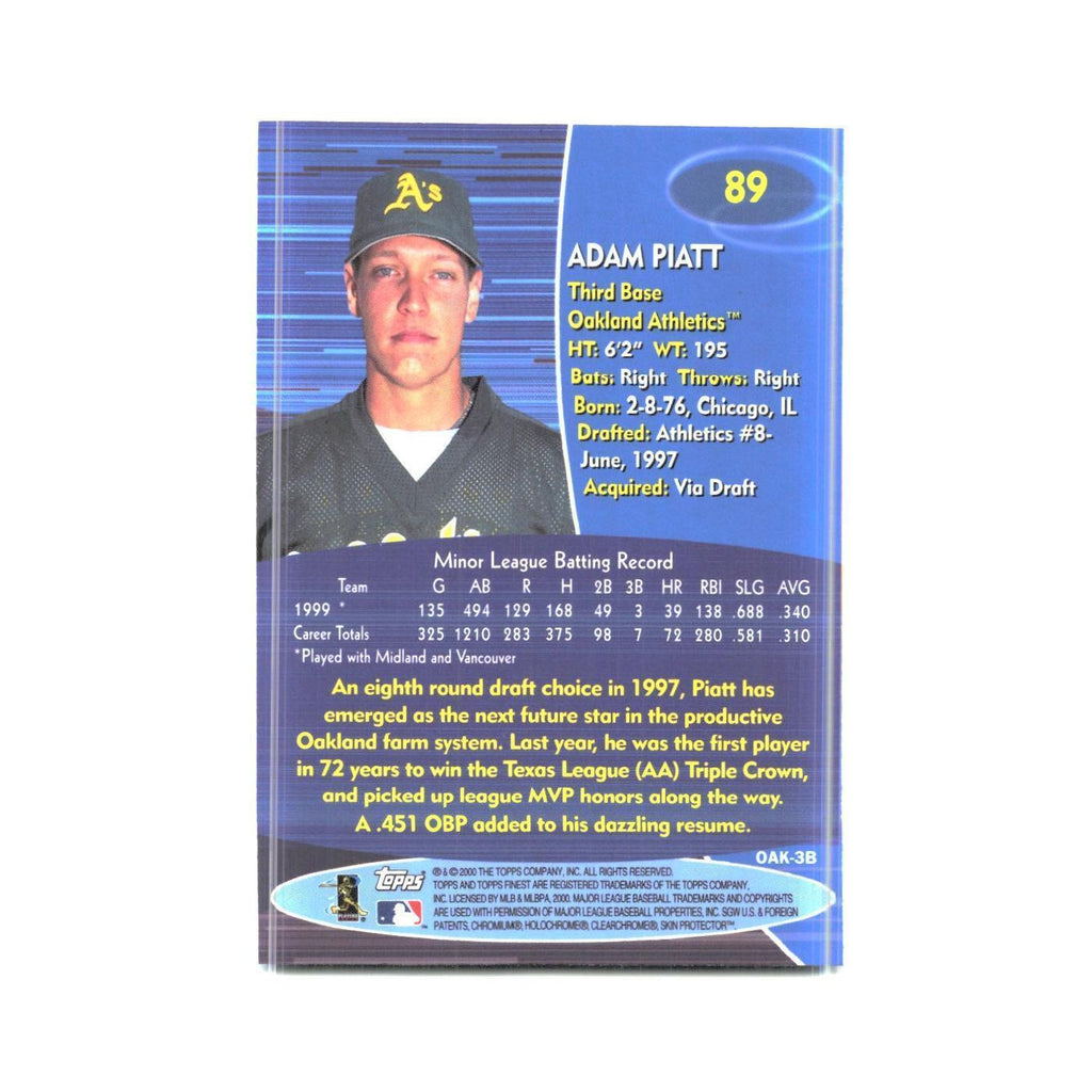 2000 Finest Adam Piatt Athletics #89