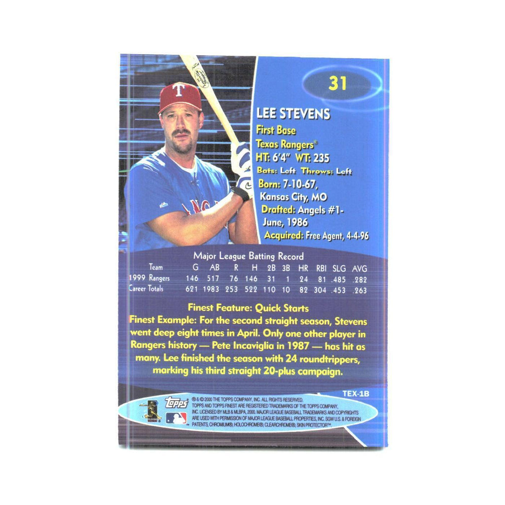 2000 Finest Lee Stevens Rangers #31