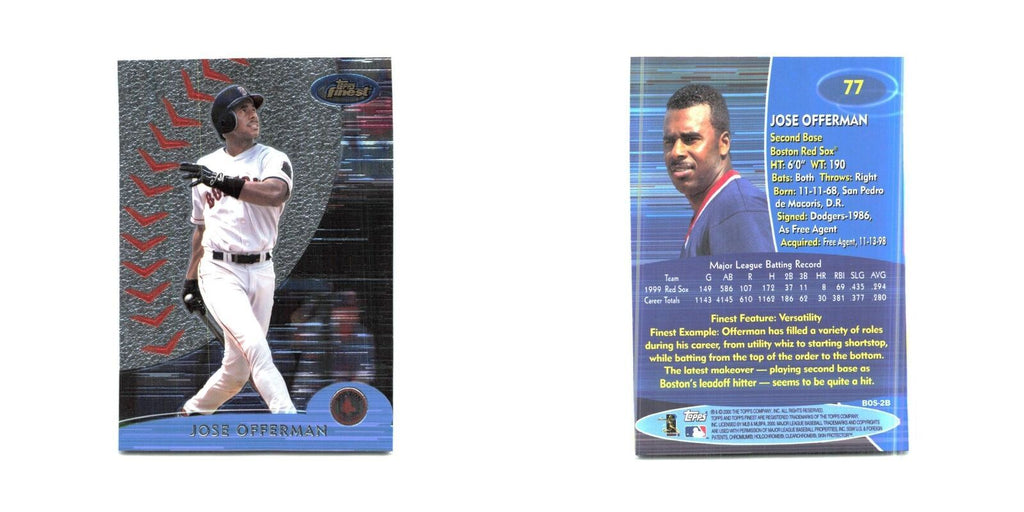 2000 Finest Jose Offerman Red Sox #77