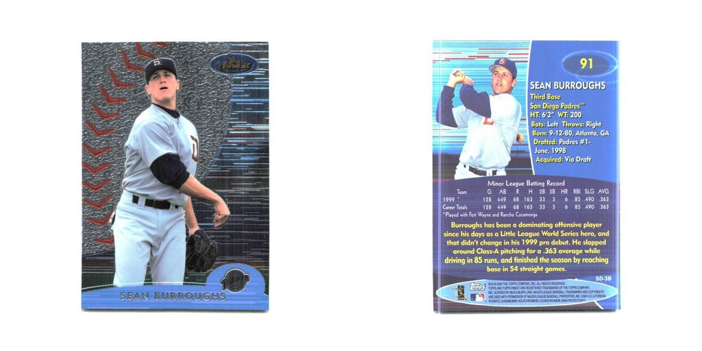2000 Finest Sean Burroughs Padres #91