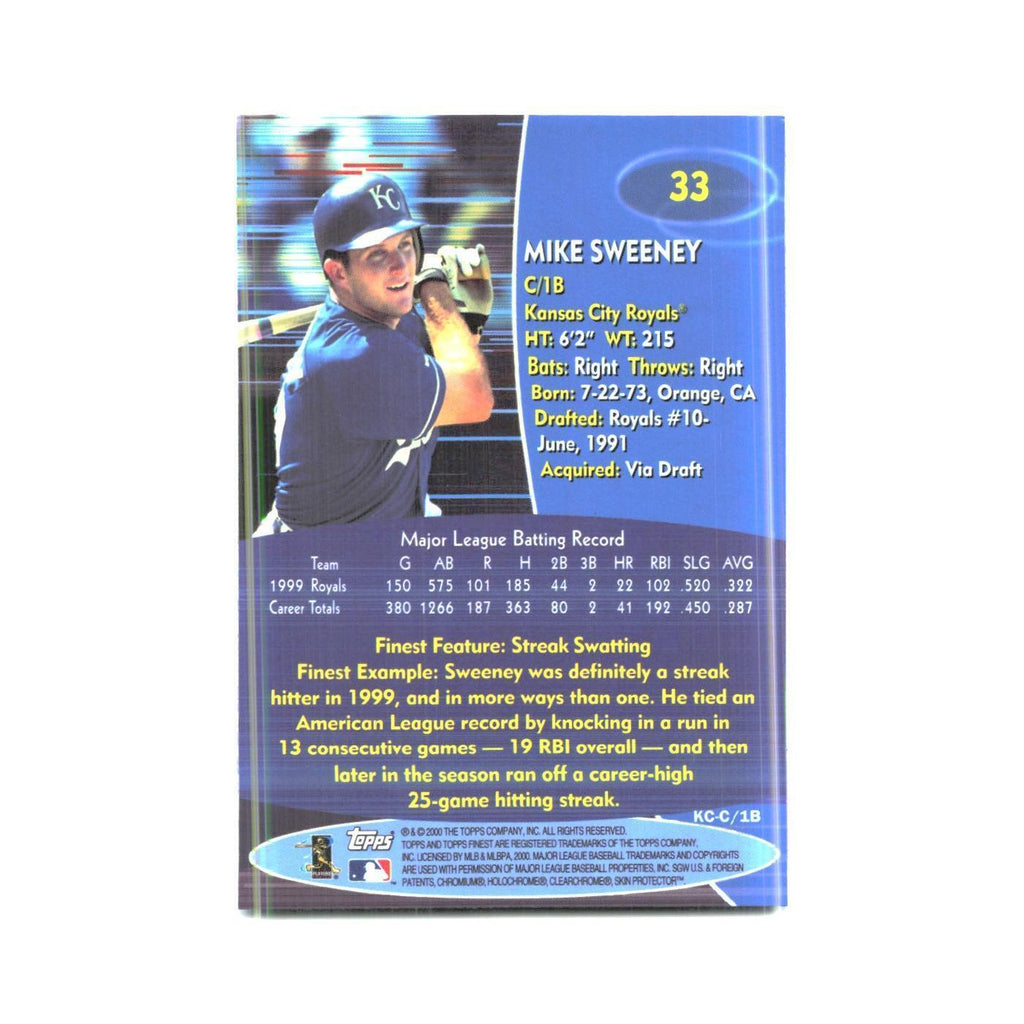 2000 Finest Mike Sweeney Royals #33