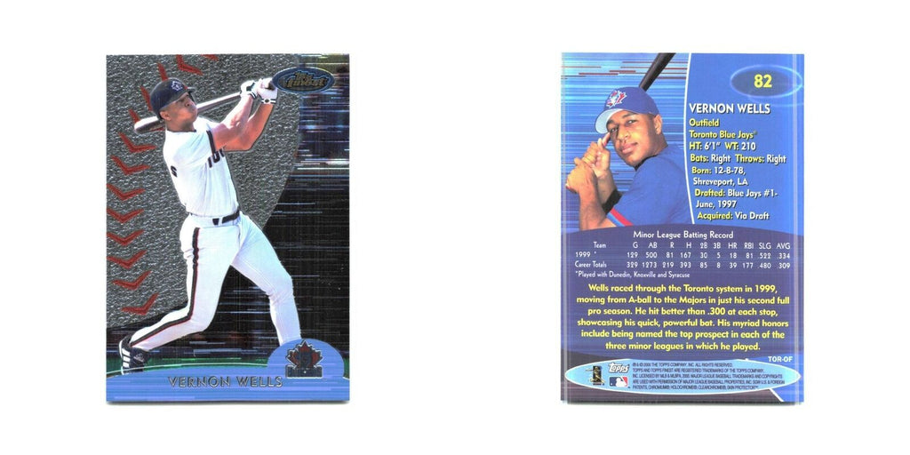 2000 Finest Vernon Wells Blue Jays #82