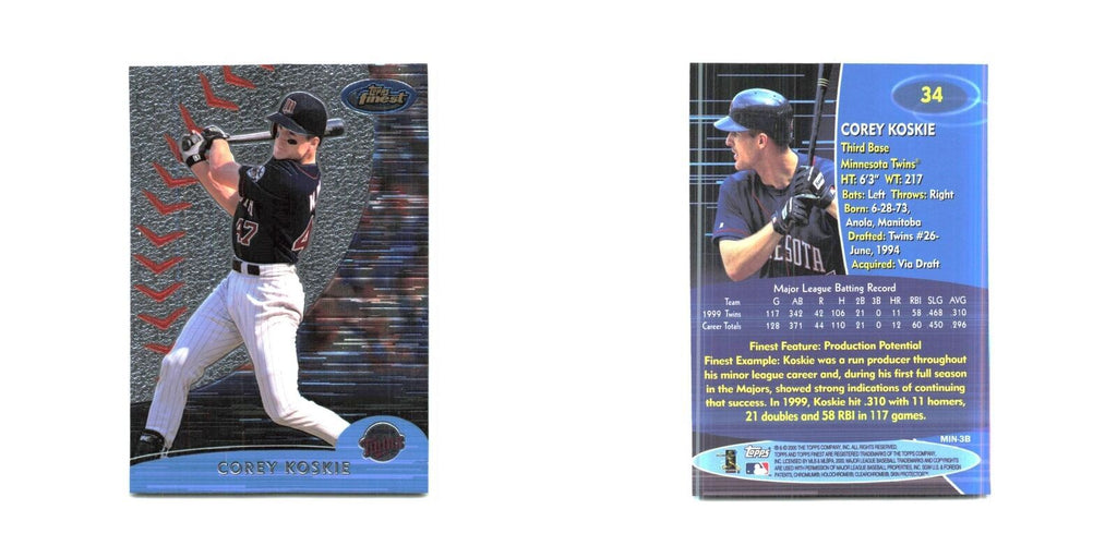 2000 Finest Corey Koskie Twins #34