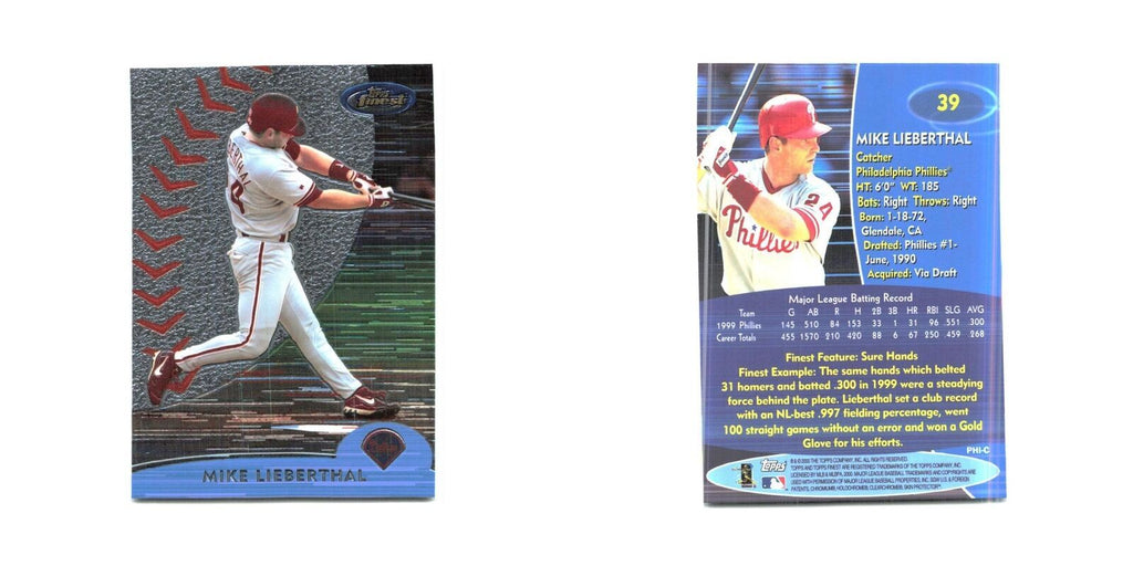 2000 Finest Mike Lieberthal Phillies #39