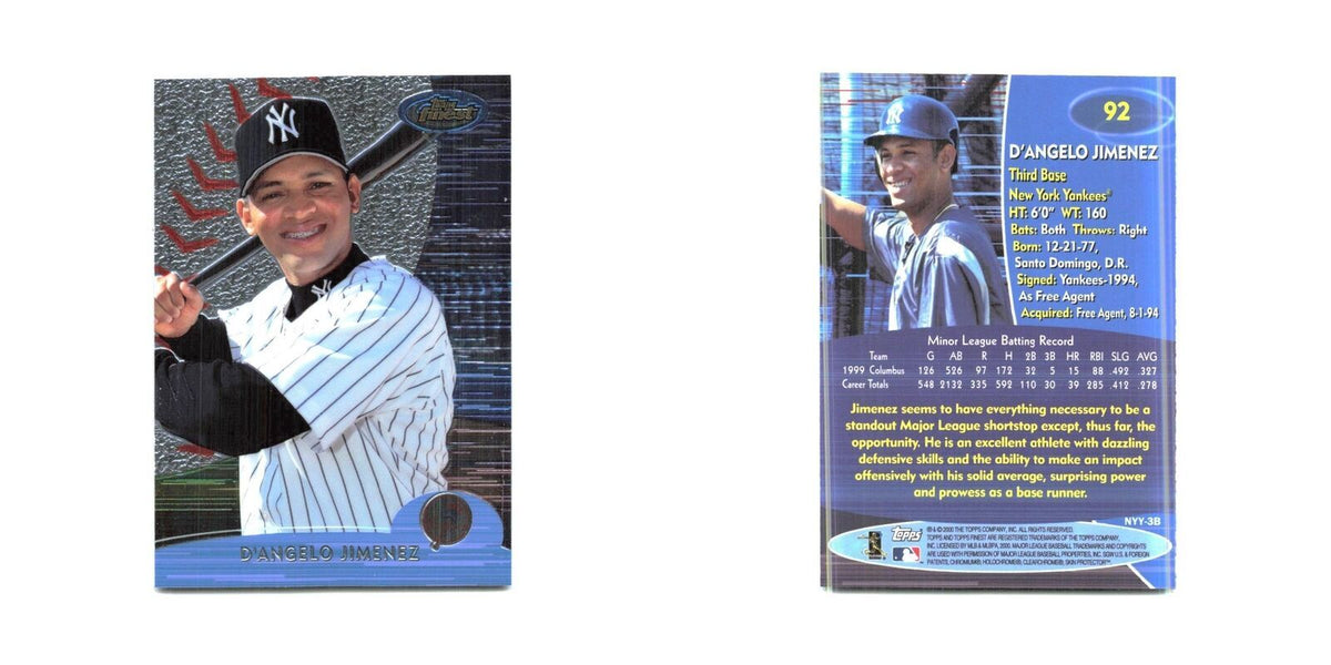 2000 Finest D'Angelo Jimenez Yankees #92