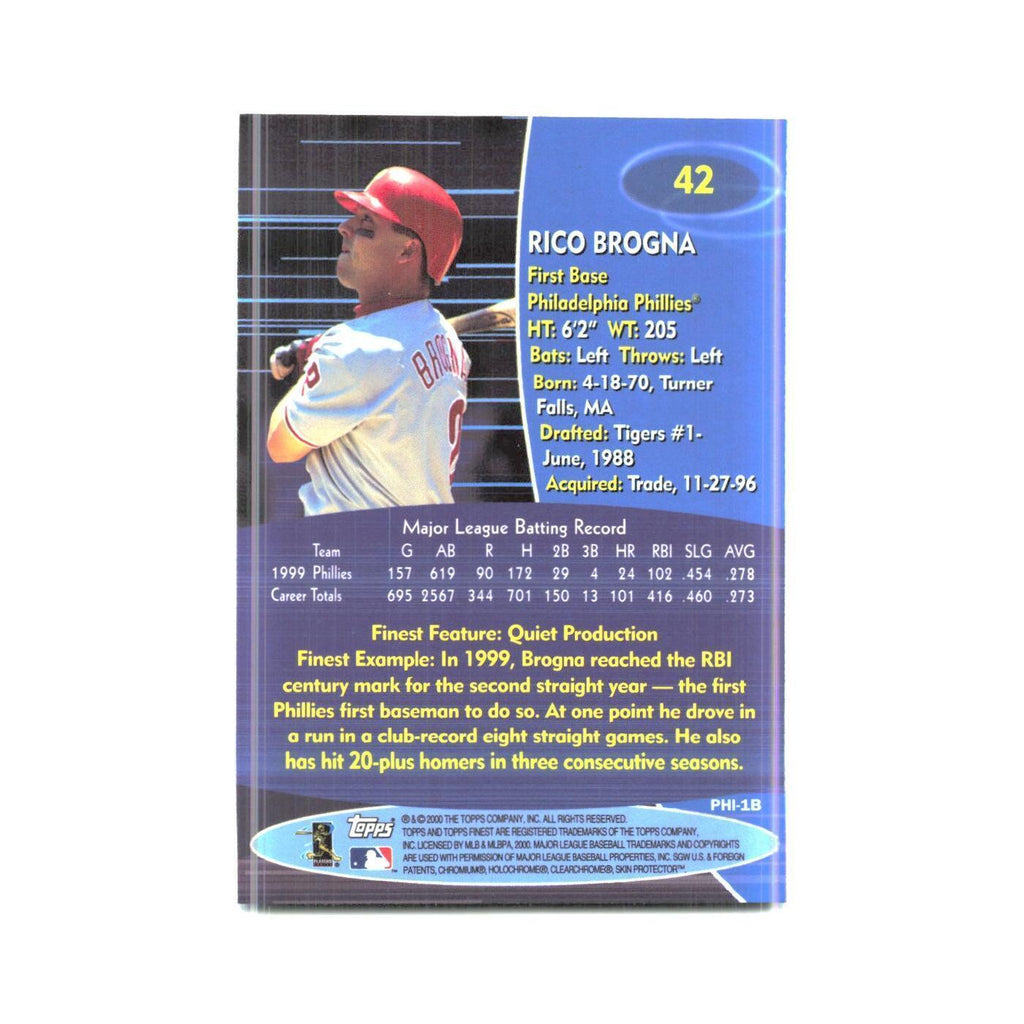 2000 Finest Rico Brogna Phillies #42