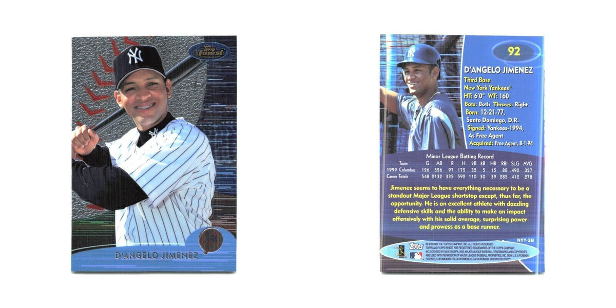 2000 Finest D'Angelo Jimenez Yankees #92