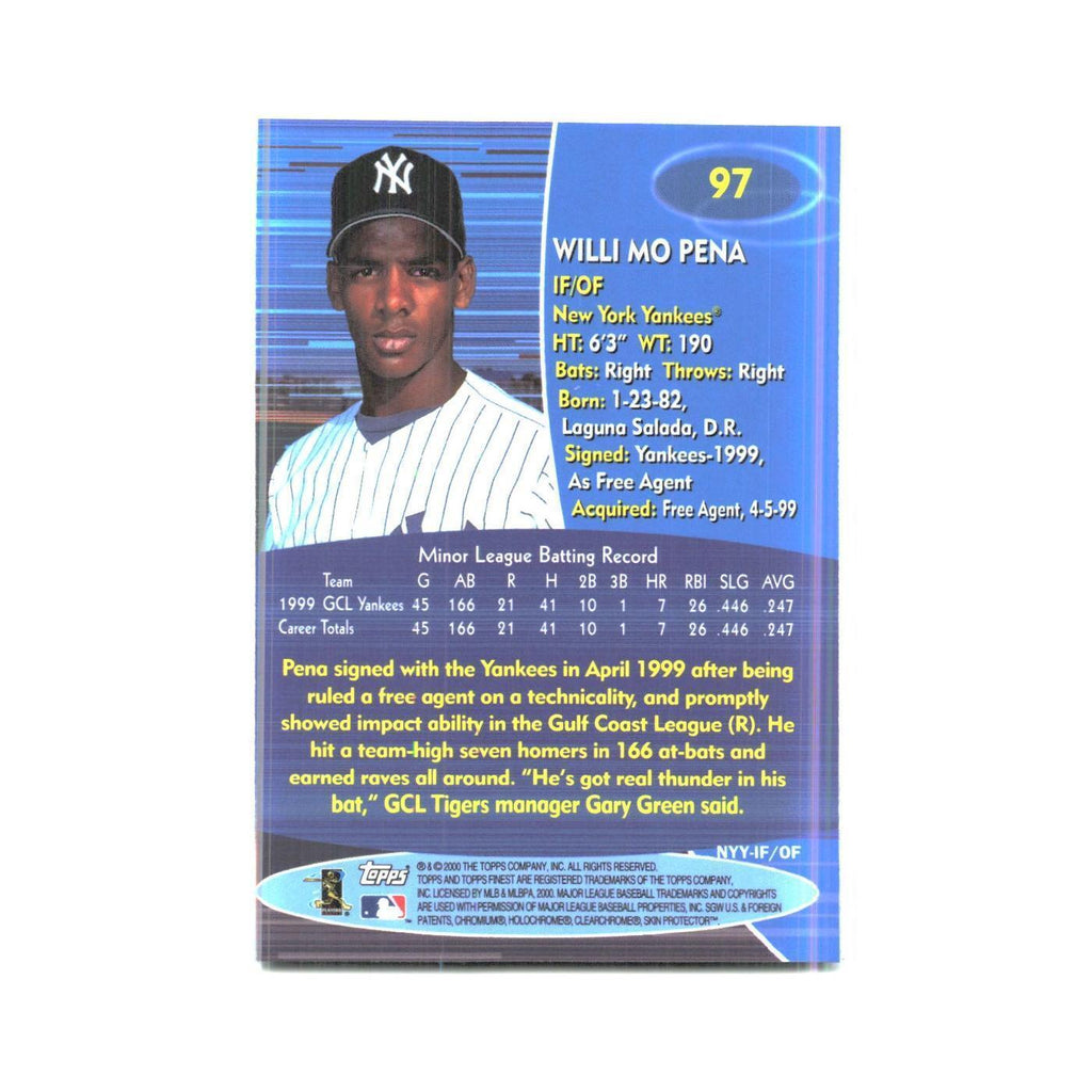 2000 Finest Willi Mo Pena Yankees #97