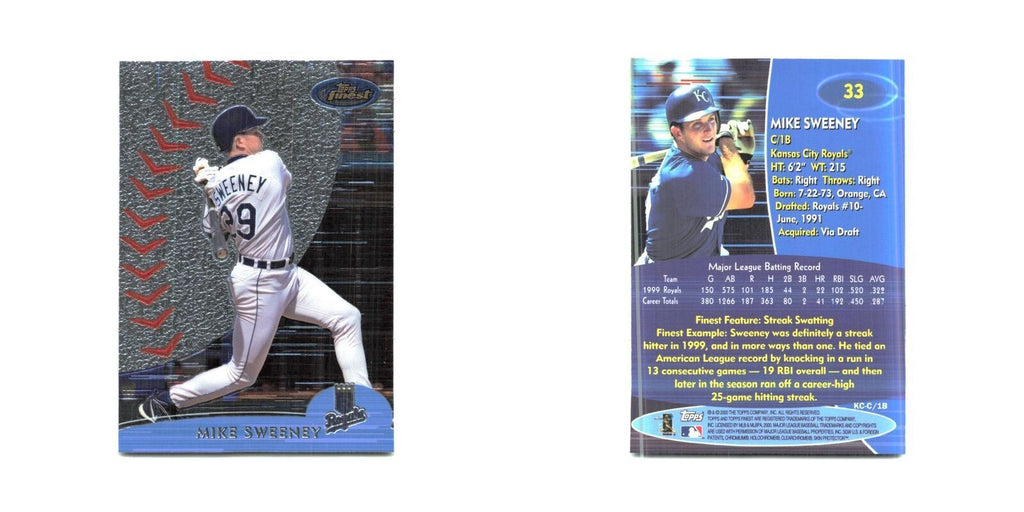 2000 Finest Mike Sweeney Royals #33