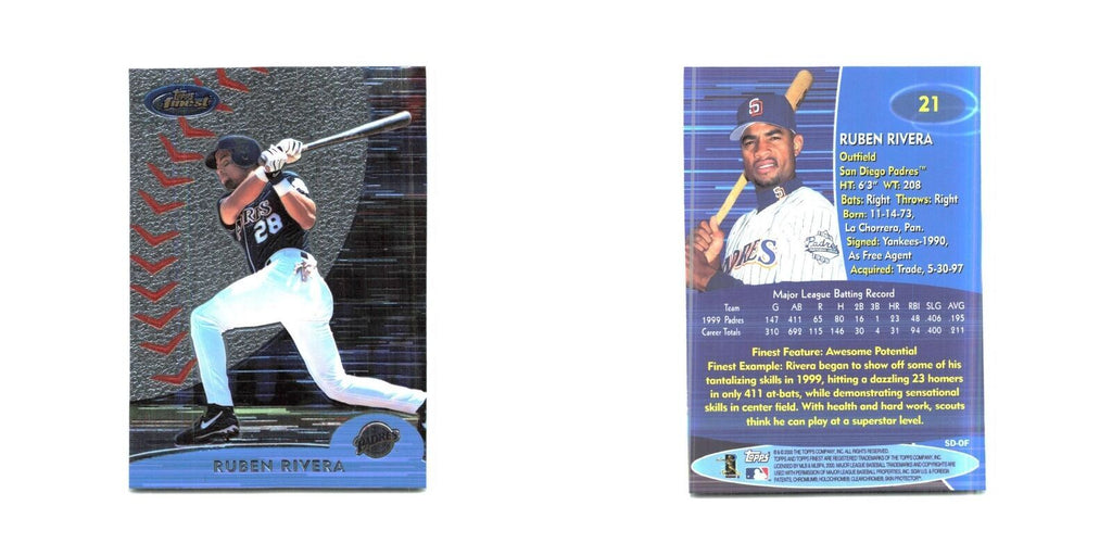 2000 Finest Ruben Rivera Padres #21