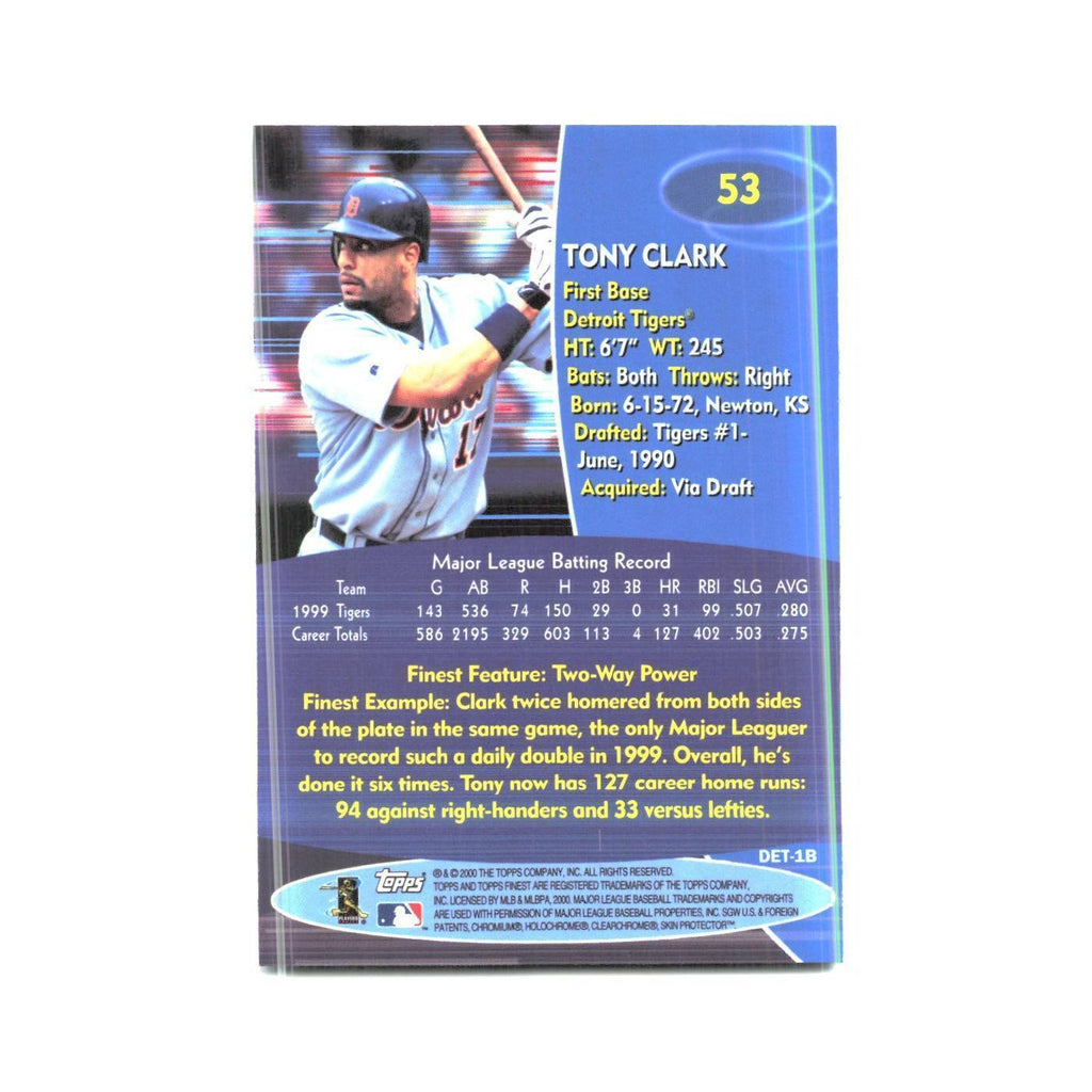 2000 Finest Tony Clark Tigers #53