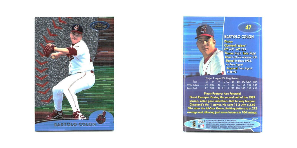 2000 Finest Bartolo Colon Indians #47