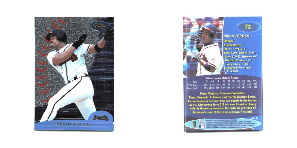 2000 Finest Brian Jordan Braves #72