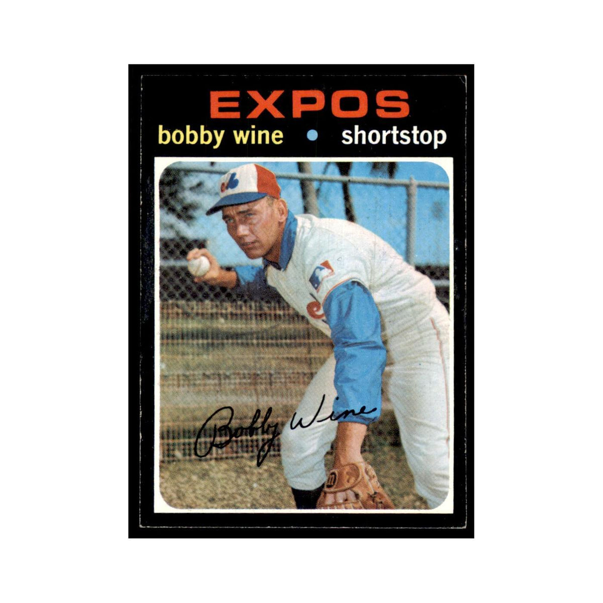 1971 Topps Baseball Card (Damaged) Bobby Wine Montreal Expos #171