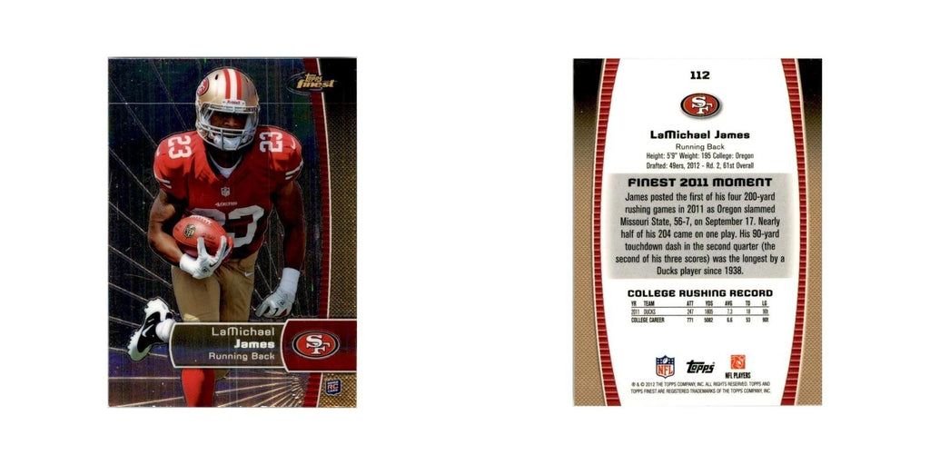 2012 Topps Finest LaMichael James Football Cards #112