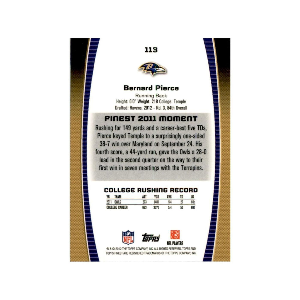 2012 Topps Finest Bernard Pierce Football Cards #113