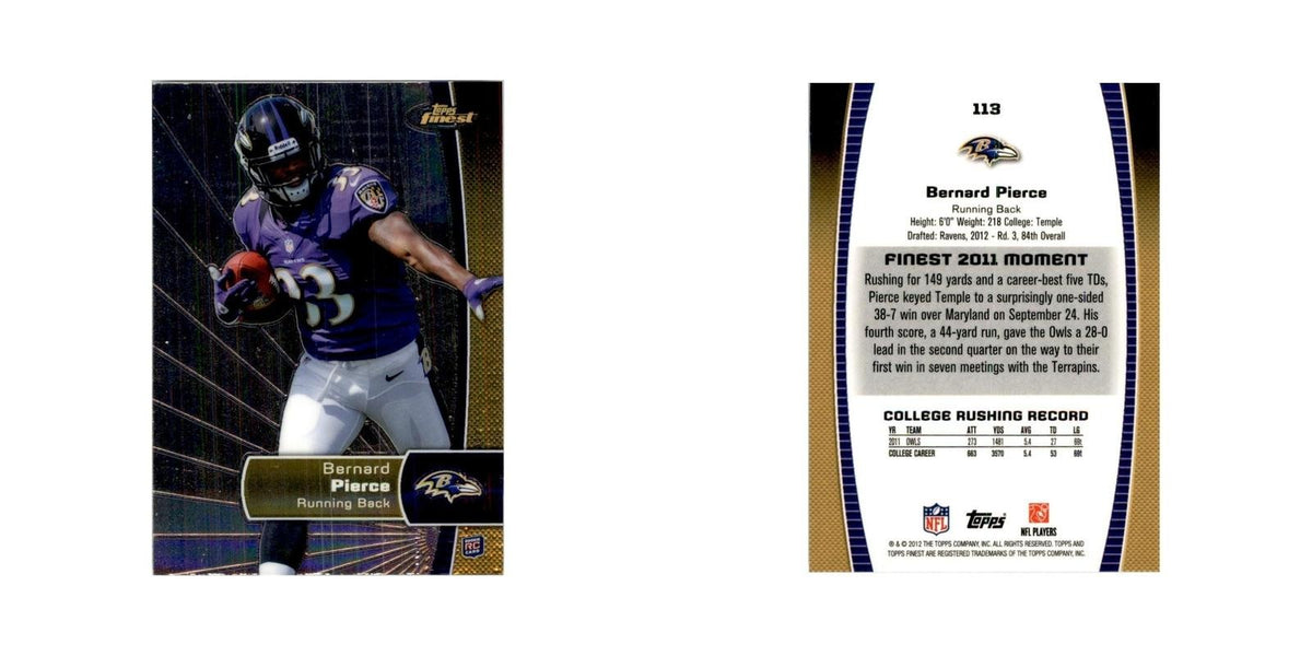 2012 Topps Finest Bernard Pierce Football Cards #113