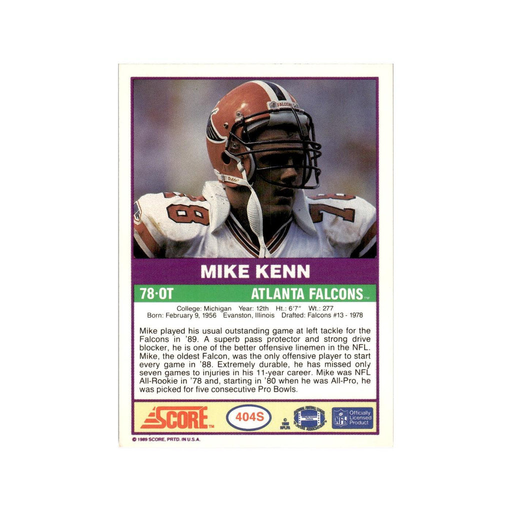 1989 Score Supplemental Mike Kenn Falcons #404S