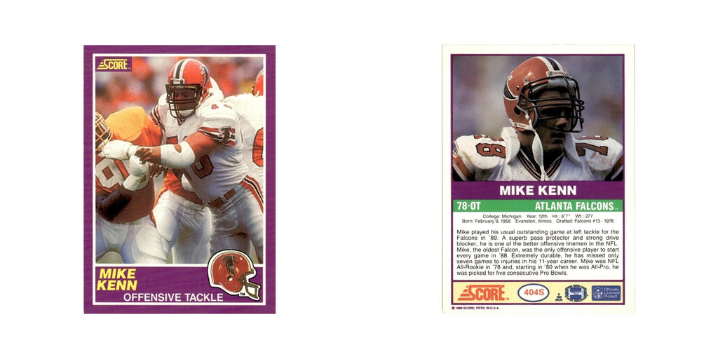 1989 Score Supplemental Mike Kenn Falcons #404S