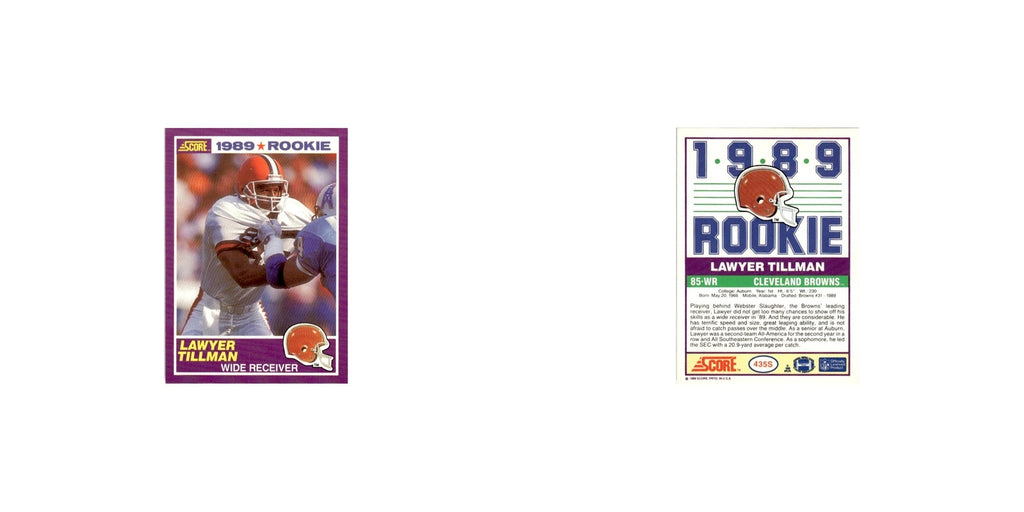 1989 Score Supplemental Lawyer Tillman RC Browns #435S