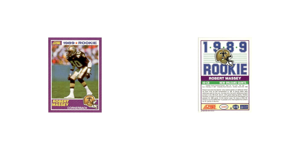 1989 Score Supplemental Robert Massey RC Saints #426S