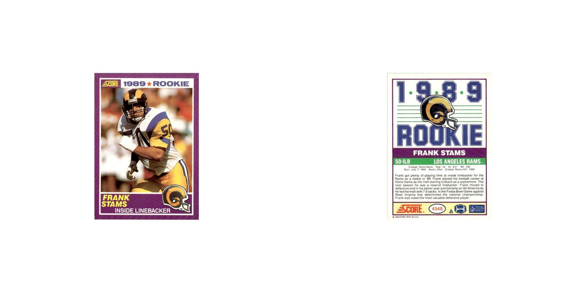 1989 Score Supplemental Frank Stams RC Rams #434S