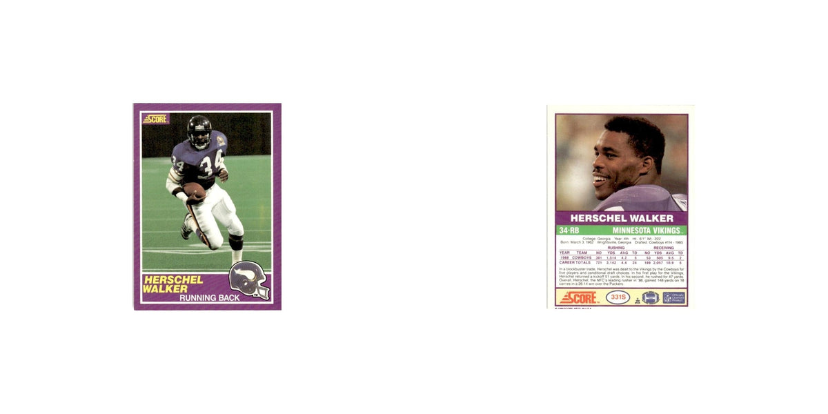 1989 Score Supplemental Herschel Walker Vikings #331S