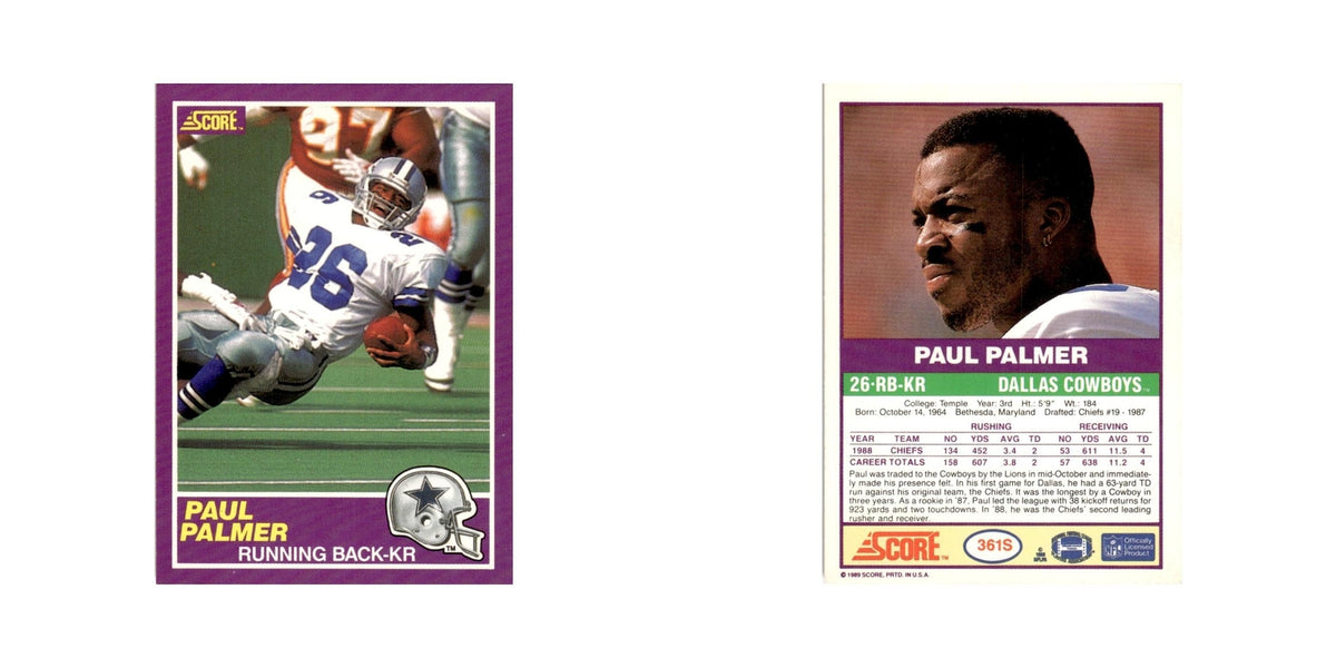 1989 Score Supplemental Paul Palmer Cowboys #361S