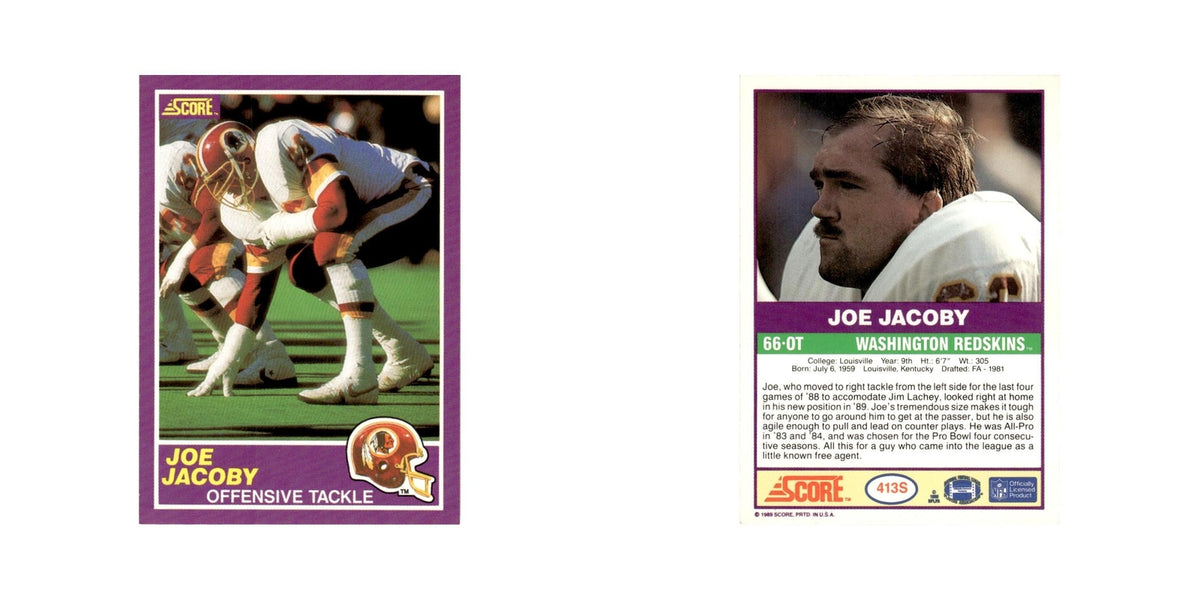 1989 Score Supplemental Joe Jacoby Redskins #413S