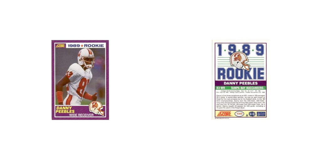 1989 Score Supplemental Danny Peebles RC Buccaneers #430S